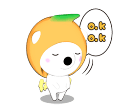 orange Headdress white bear. sticker #5765135
