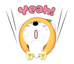 orange Headdress white bear. sticker #5765151