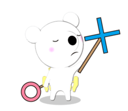 orange Headdress white bear. sticker #5765163