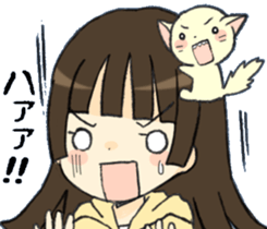 girls&cat sticker sticker #5766842