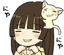 girls&cat sticker sticker #5766865