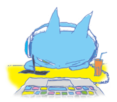 aaaaiWORKS's BLUE NEKO sticker #5769697