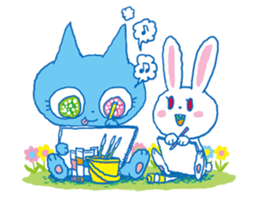 aaaaiWORKS's BLUE NEKO sticker #5769698