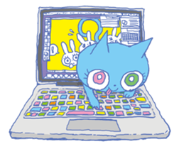 aaaaiWORKS's BLUE NEKO sticker #5769707