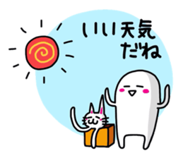 White-Man & Hakoiri-Cat 5 sticker #5772365