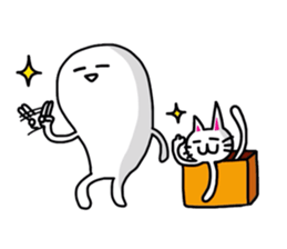 White-Man & Hakoiri-Cat 5 sticker #5772391