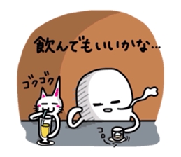 White-Man & Hakoiri-Cat 5 sticker #5772394