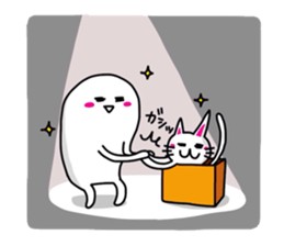 White-Man & Hakoiri-Cat 5 sticker #5772399