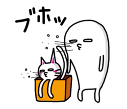 White-Man & Hakoiri-Cat 5 sticker #5772400