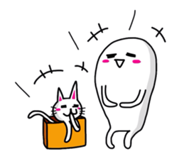 White-Man & Hakoiri-Cat 5 sticker #5772402