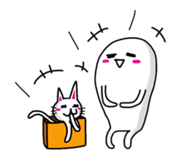 White-Man & Hakoiri-Cat 5 sticker #5772402