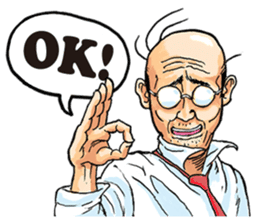 Sticker of a middle-aged man sticker #5776204