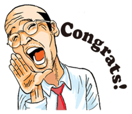 Sticker of a middle-aged man sticker #5776208