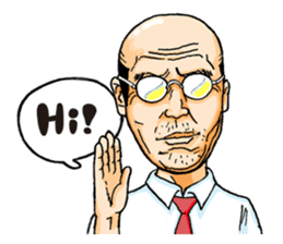 Sticker of a middle-aged man sticker #5776213