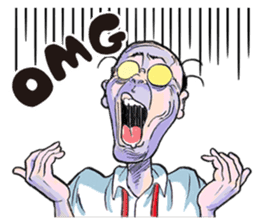 Sticker of a middle-aged man sticker #5776215