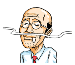 Sticker of a middle-aged man sticker #5776218