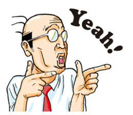 Sticker of a middle-aged man sticker #5776220