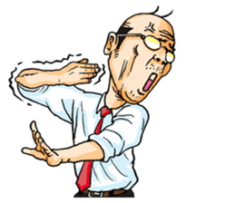 Sticker of a middle-aged man sticker #5776221