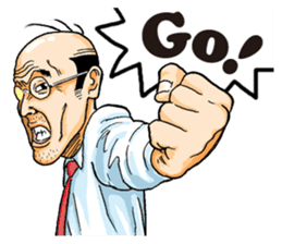 Sticker of a middle-aged man sticker #5776224