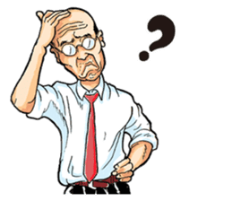 Sticker of a middle-aged man sticker #5776230