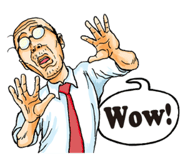 Sticker of a middle-aged man sticker #5776231