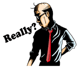 Sticker of a middle-aged man sticker #5776233