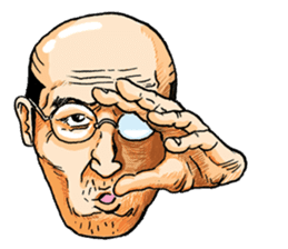 Sticker of a middle-aged man sticker #5776234