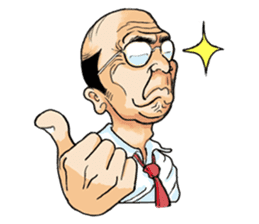 Sticker of a middle-aged man sticker #5776235