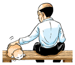 Sticker of a middle-aged man sticker #5776242