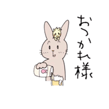 Daily life of a rabbit and a chick  3rd sticker #5777068