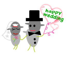 Wedding day of chubby sheeps sticker #5777926