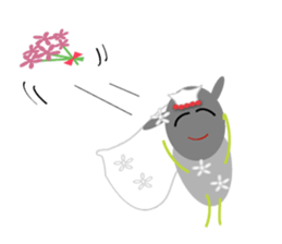 Wedding day of chubby sheeps sticker #5777941