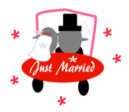 Wedding day of chubby sheeps sticker #5777948