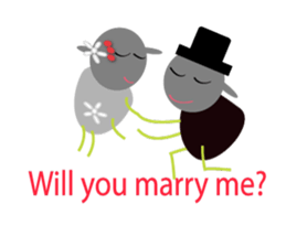 Wedding day of chubby sheeps sticker #5777951