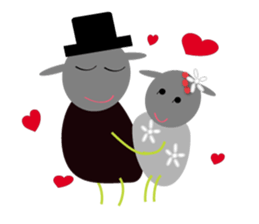 Wedding day of chubby sheeps sticker #5777952