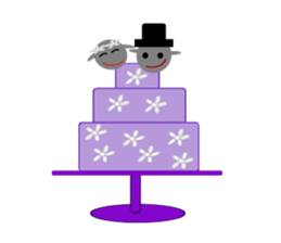 Wedding day of chubby sheeps sticker #5777955