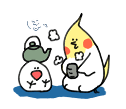 cockatiel and Java sparrow(surreal) sticker #5778251