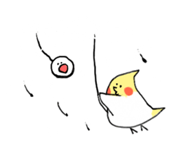 cockatiel and Java sparrow(surreal) sticker #5778264