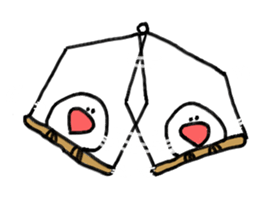 cockatiel and Java sparrow(surreal) sticker #5778269