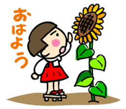 Showa retro girl sticker #5779484