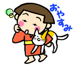 Showa retro girl sticker #5779485