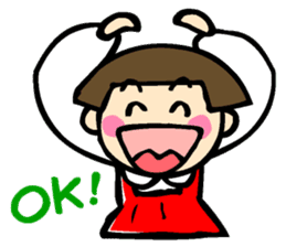 Showa retro girl sticker #5779492