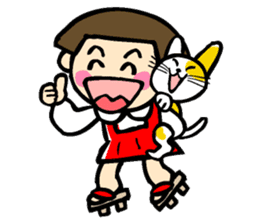 Showa retro girl sticker #5779507