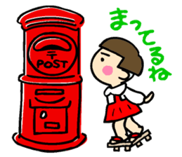 Showa retro girl sticker #5779510
