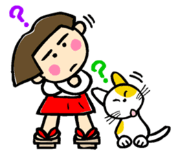 Showa retro girl sticker #5779515
