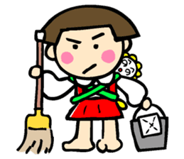 Showa retro girl sticker #5779517