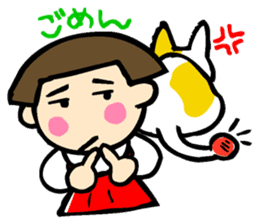 Showa retro girl sticker #5779518