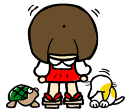 Showa retro girl sticker #5779519