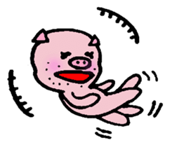 Pig of the gay of the mustache sticker #5782453