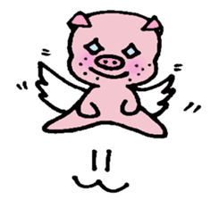 Pig of the gay of the mustache sticker #5782458